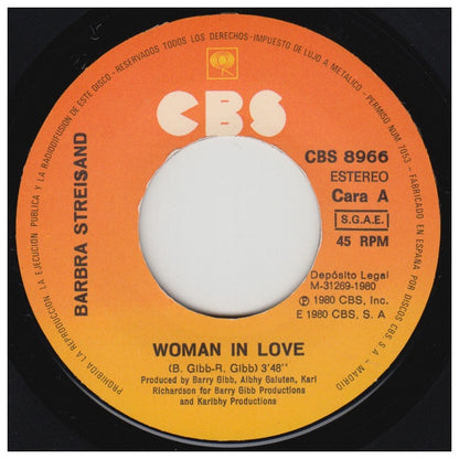 BARBRA STREISAND - WOMAN IN LOVE | 7" SINGLE VINILO USADO