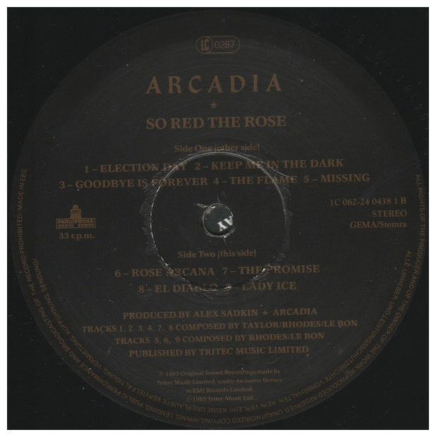 ARCADIA - SO RED THE ROSE | VINILO USADO