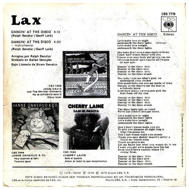 LAX - DANCIN' AT THE DISCO | 7" SINGLE VINILO USADO