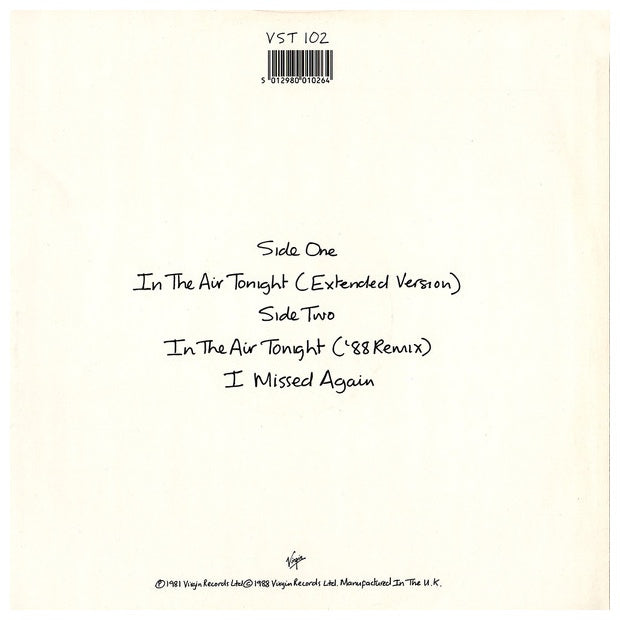 PHIL COLLINS - IN THE AIR TONIGHT | 12" MAXI SINGLE USADO