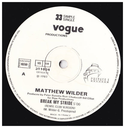 MATTHEW WILDER - BREAK MY STRIDE | 12'' MAXI SINGLE USADO