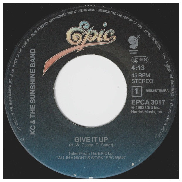KC AND THE SUNSHINE BAND - GIVE IT UP | 7'' SINGLE VINILO USADO