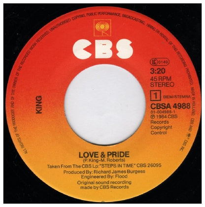 KING - LOVE & PRIDE | 7'' SINGLE VINILO USADO
