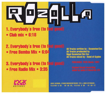 ROZALLA - EVERYBODY'S FREE | CD SINGLE USADO