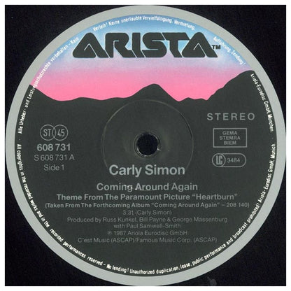 CARLY SIMON - COMING AROUND AGAIN | 12" MAXI SINGLE USADO