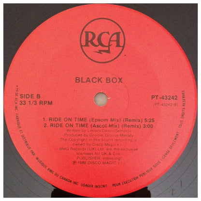 BLACK BOX - RIDE ON TIME | 12" MAXI SINGLE USADO