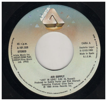 AIR SUPPLY - LOST IN LOVE | 7" SINGLE VINILO USADO