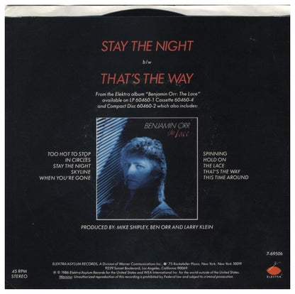 BENJAMIN ORR - STARY THE NIGHT | 7" SINGLE USADO