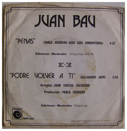 JUAN BAU - PENAS | 7" SINGLE VINILO USADO