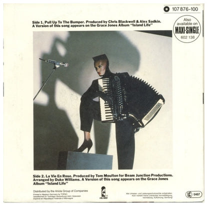 GRACE JONES - PULL UP TO THE BUMPER | 7'' SINGLE VINILO USADO