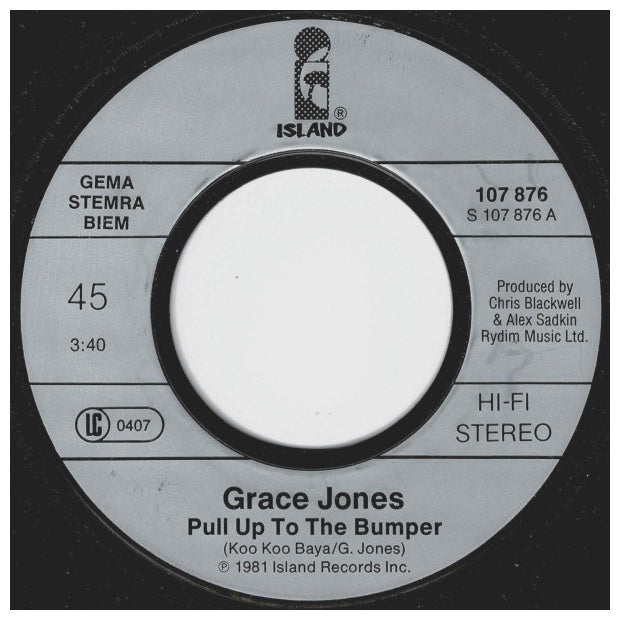 GRACE JONES - PULL UP TO THE BUMPER | 7'' SINGLE VINILO USADO