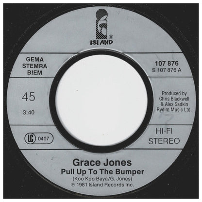 GRACE JONES - PULL UP TO THE BUMPER | 7'' SINGLE VINILO USADO