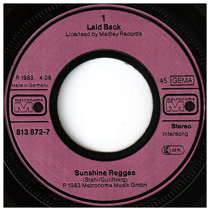 LAID BACK - SUNSHINE REGGAE | 7'' SINGLE VINILO USADO
