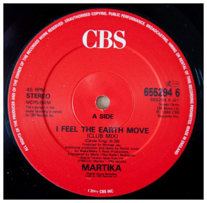 MARTIKA - I FEEL THE EARTH MOVE | 12" MAXI SINGLE USADO