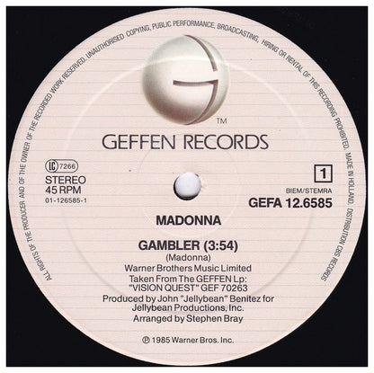 MADONNA - GAMBLER | 12" MAXI SINGLE USADO