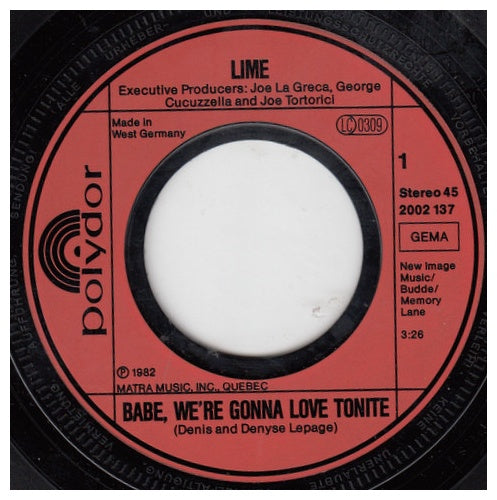 LIME - BABE, WE'RE GONNA LOVE TONIGHT | 7'' SINGLE VINILO USADO