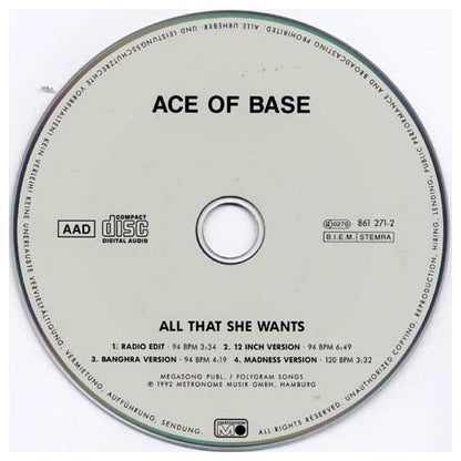 ACE OF BASE - ALL THAT SHE WANTS | CD SINGLE USADO