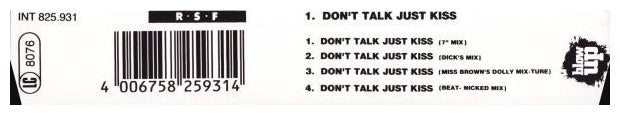 Right Said Fred - DON'T TALK JUST KISS | CD SINGLE USADO