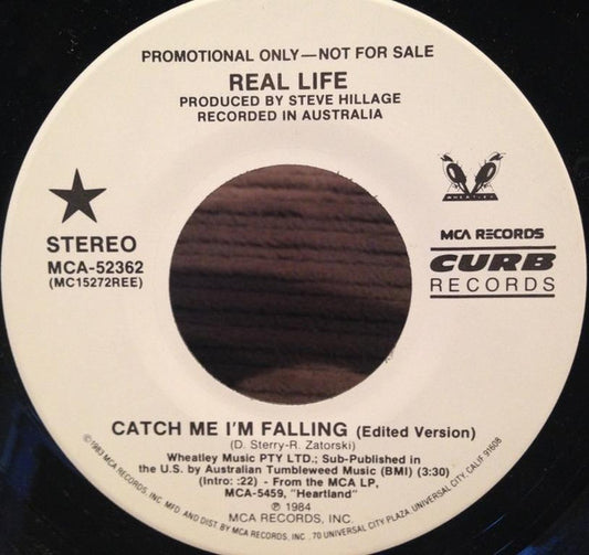 REAL LIFE - CATCH ME I'M FALLING | 7" SINGLE VINILO USADO