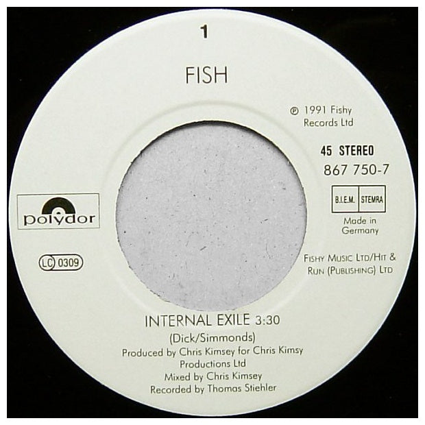 FISH - INTERNAL EXILE | 7" SINGLE USADO