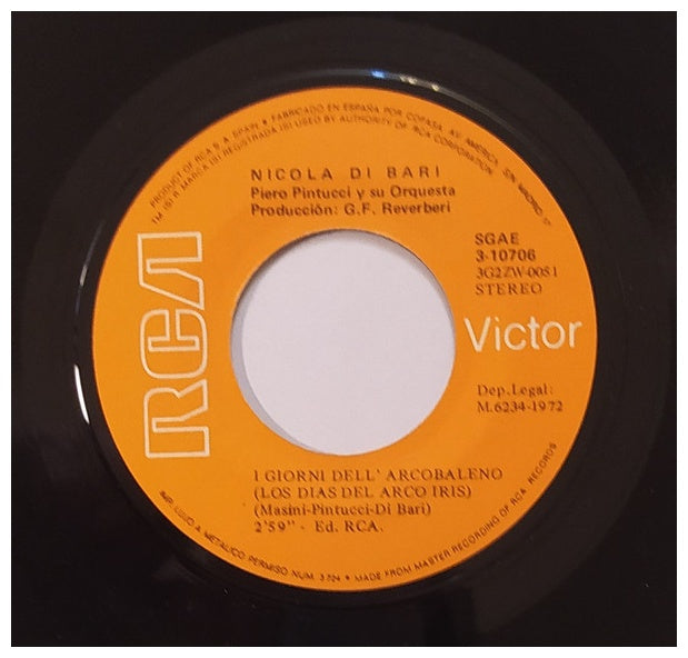 NICOLA DI BARI - I GIORNI DELL'ARCOBALENO | 7" SINGLE USADO