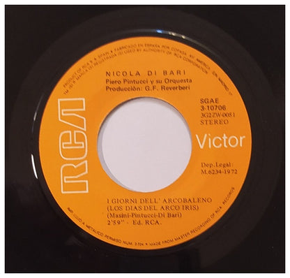 NICOLA DI BARI - I GIORNI DELL'ARCOBALENO | 7" SINGLE USADO